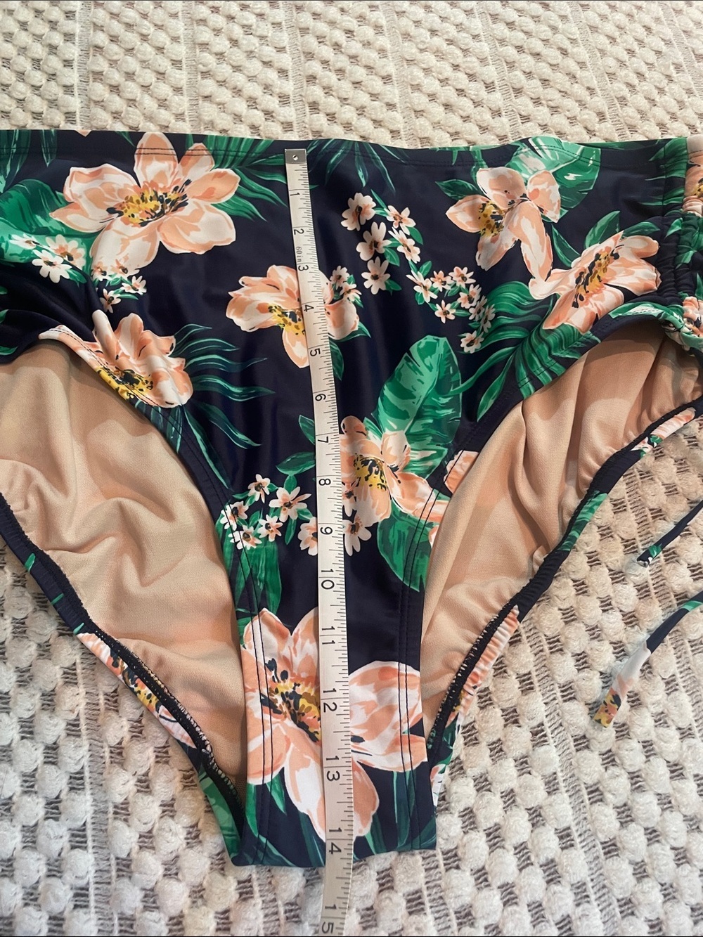 Kona Sol High Waist Floral Bikini Bottom 20W 22W Ruched Cinch Plus Size Swim - Picture 13 of 13